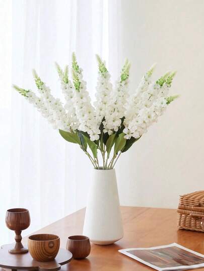 6 pièces Fleurs artificielles d'hortensia blanc, simulation réaliste de longues tiges d'hortensia faux, convient pour le mariage, la maison, les fêtes en plein air, les arrangements floraux, la décoration de table, le jardin, l'hôtel, le bar, la cuisine, la cheminée, la décoration de vase, la décoration d'arche DIY, le cadeau pour les filles