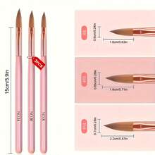 3 Piecesprofessional Nail Brush Set-High-Precision 3D Construction Gel Brush And Seamless Acrylic Drawing Pen For Nail Extension, Carving And Design Art-The Final 3 Pieces Set, Release Your Creativity - Multicolor - View 5