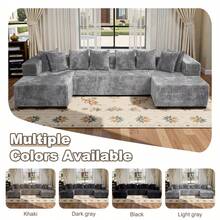 132-Inch U-Shaped Modern Sofa Bed,Boneless Couch For Living Room,Living Room Furniture Set,Recliner,Sofa Mit Schlaffunktion,Canape Convertible,Canapé Salon Modulable Compressé,Sofa Cama Para Dormir,No Assembly Required - 淺灰色 - 查看 10