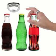 1pc Stainless Steel Ring Bottle Opener, Creative Portable Beverage Cap Removal Tool - Durable And Easy To Operate - Multicolor - View 2