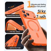 Magnetic For IPhone 17 Pro Max Case(6.9"), Upgraded [Full Camera Protection] [Compatible With Magsafe] [Translucent Matte] Shockproof Protective Phone Case, Orange - Orange - View 6