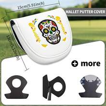1 pieza Funda para cabeza de putter de golf DF3 - Estilo de maquillaje cómico - Estuche resistente de PU con forro esponjoso y diseño de dibujos animados lindos (compatible con el modelo de putter DF3) - Multicolor - Ver 8