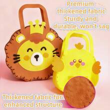 3-8岁儿童DIY动物缝纫工艺套装 - 塑料针，创意手工礼物，适合圣诞节、生日派对、万圣节 - 一套(5款手提包套裝) - 查看 7