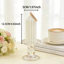 European Luxury Striped Cylindrical Candles, Suitable For Party Decoration, Holiday Decoration, Home Decor, Romantic Candlelight Dinner, Birthday Celebration And Other Occasions (Candle Holder Not Included) - Candle - View 12