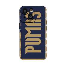 Logotipo de Pumas en dorado sobre fondo azul marino. Esta elegante funda es compatible con Samsung, Apple, OPPO, , etc. Fabricada en TPU flexible, resistente a golpes y arañazos, ofrece una excelente protección contra caídas y un agarre cómodo. Es un regalo ideal para familiares, amigos y seres queridos, y una opción perfecta para festivales. - Negro - Ver 2