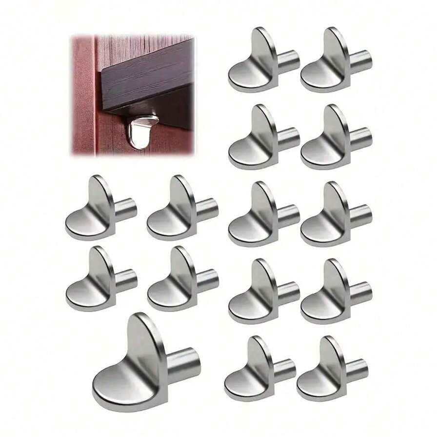 10pcs Metal Shelf Support Pegs - Easy Install Cabinet Shelf Brackets For Kitchen, Wardrobe, Closet, Bookshelf - Versatile Shelving Hardware Anchors - Multicolor - View 1