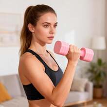 4-In-1 Adjustable Dumbbell Set, 2-5lbs, Quick-Lock Hand Weights For Home Workouts, Pilates, Strength Training For Women & Men - Pink - View 6