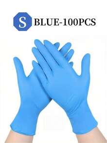 4/50/100pcs/Bag, Blue Disposable Gloves, Powder-Free Latex Touchscreen Disposable Non-Sterile Nitrile Examination Gloves Kitchen Cleaning Disposable Gloves - Blue - View 11