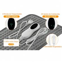 Almohadilla térmica, almohadilla de calor para el dolor de espalda y el alivio de los calambres Manta térmica gruesa y suave, Cojin electrico caliente para aliviar dolores de rodilla, espalda, pierna - A - Ver 9