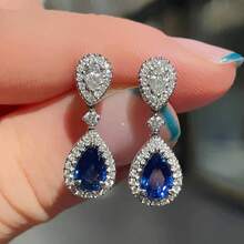 1Pair Exaggerated Personality Earrings Micro Inlaid Stud Earrings Women Versatile Personality Earrings - T-11 - 查看 1