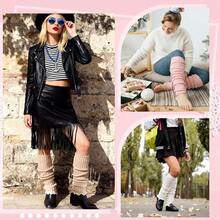Leg Warmers For Women Cute Y2K Style Japanese Socks Halloween Goth Emo Gyaru Accessories - Nâu Nâu - Xem 8