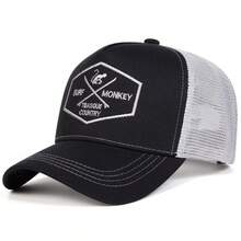 1pc Men's SURF MONKEY TBASQUE COUNTRY Monkey Letter Embroidery Trucker Hat, Casual Baseball Cap, Street Fashion, Suitable For Spring, Autumn, Travel, Beach Vacation - Multicolor - View 6