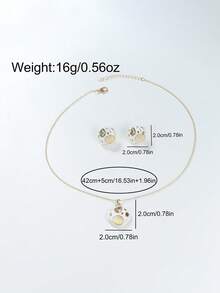 1 Set Women's Watch, Elegant And Stylish, Round Dial, Quartz Watch, Paired With Pendant Necklace And Earrings. Suitable For Everyday Wear, Back-To-School Season, Graduation Ceremony, Thanksgiving, Couples, Etc., And Also Makes A Great Gift. Watch Box Not Included. - Multicolor - View 10