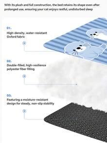 Cama elevada y reforzada para gatos/perros, a prueba de humedad, resistente al agua, resistente a arañazos, con soporte cómodo para el cuello, nido para dormir profundamente, adecuada para mascotas pequeñas/medianas - Multicolor - Ver 7