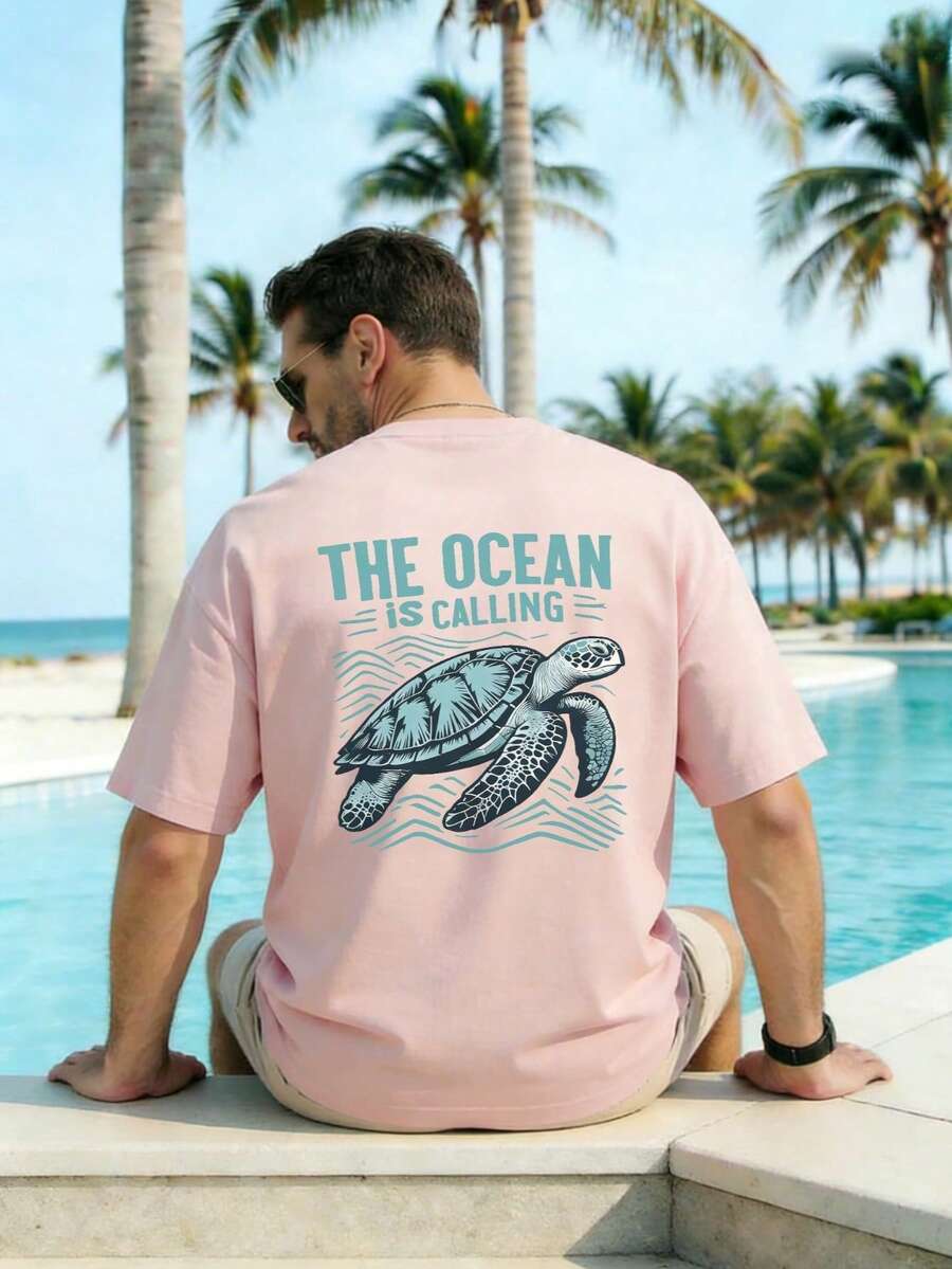 Áo thun nam tay ngắn thời trang - Áo thun đa năng phù hợp cho cả mặc hàng ngày và đi nghỉ mát. - Hồng - Xem 1