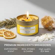 EVODUCK 七脉轮香氛蜡烛，礼盒装，3盎司优质大豆蜡，哑光金罐，适用于冥想和瑜伽，是送给女性、男性、情人节、生日和周年纪念日的灵性礼物。 - 脈輪系列 - 查看 9