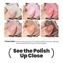 Beetles Jelly Nail Polish Set,6 Colors Pink Nude Jelly Quick Dry Nail Polish Fingernail Fast Drying &Amp; Long Lasting Nail Strengthener Polish Gifts For Women - Màu E - Xem 3