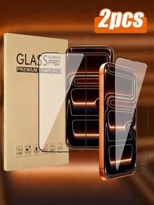 2pcs 9H Hardness Tempered Glass Screen Protector, Bubble-Free Installation, High Sensitivity, Compatible With Phone Cases. Suitable For 17, 17Pro, 17 Pro Max, 17Air, 16, 15 Pro Max, 14, 13, 12, 11, X. - Clear - View 10