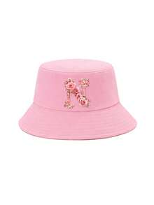 1 buah Topi Ember Anak Perempuan Warna Pink Elegan dengan Motif Huruf Bunga Mawar, 26 Pilihan Huruf, Manis & Chic, Bergaya, Ringan, dan Melindungi dari Matahari, Cocok untuk Pemakaian Sehari-hari, Aktivitas Luar Ruangan, Sekolah, dan Hadiah - Berwarna merah muda - View 78