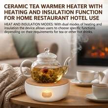 1pc Ceramic Tea Warmer Heater For Home Restaurant Hotel Use With Heating And Insulation Function - Multicolor - View 8