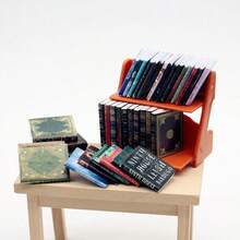 Dollhouse Flower Shelf Double Drawer Storage Bookshelf, Mini Furniture Model, Living Room Scene - Multicolor - View 1