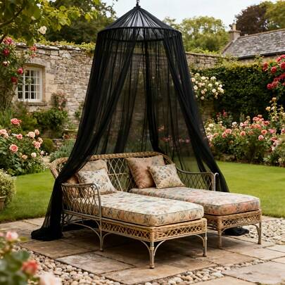 Màn che ghế nằm ngoài trời, ghế sofa sân hiên, màn che ghế nằm sân hiên, màn chống muỗi cho giường ngủ gia đình
