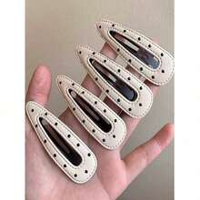 2/4 Pcs Black & White Polka Dot Leather Hair Claw Clips, Fashion Simple Elegant Versatile Hair Barrettes, Daily Wear Hair Accessories For Women, Perfect Gifts & School Essentials - 彩色 - 查看 11