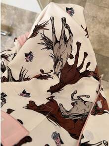 2pcs Women Cardigan Pajama Set, Long Sleeve Top And Pants, Soft Homewear For Spring And Autumn - White - View 7