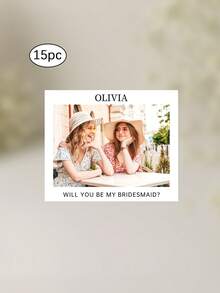 2/4/6/8/15pcs Custom Photo Candle Label Stickers, Customize Photo And Text,Bridesmaid Proposal, Personalized Candle Label Stickers, Bridesmaid Gifts, Photo Gifts, Custom Photo Gift, Bridesmaid Candle Label Stickers,Will You Be My Bridesmaid, Bridesmaid Proposal Gift, Cutom Bridal Party Gift, Bridesmaid Face - Multicolor - View 10