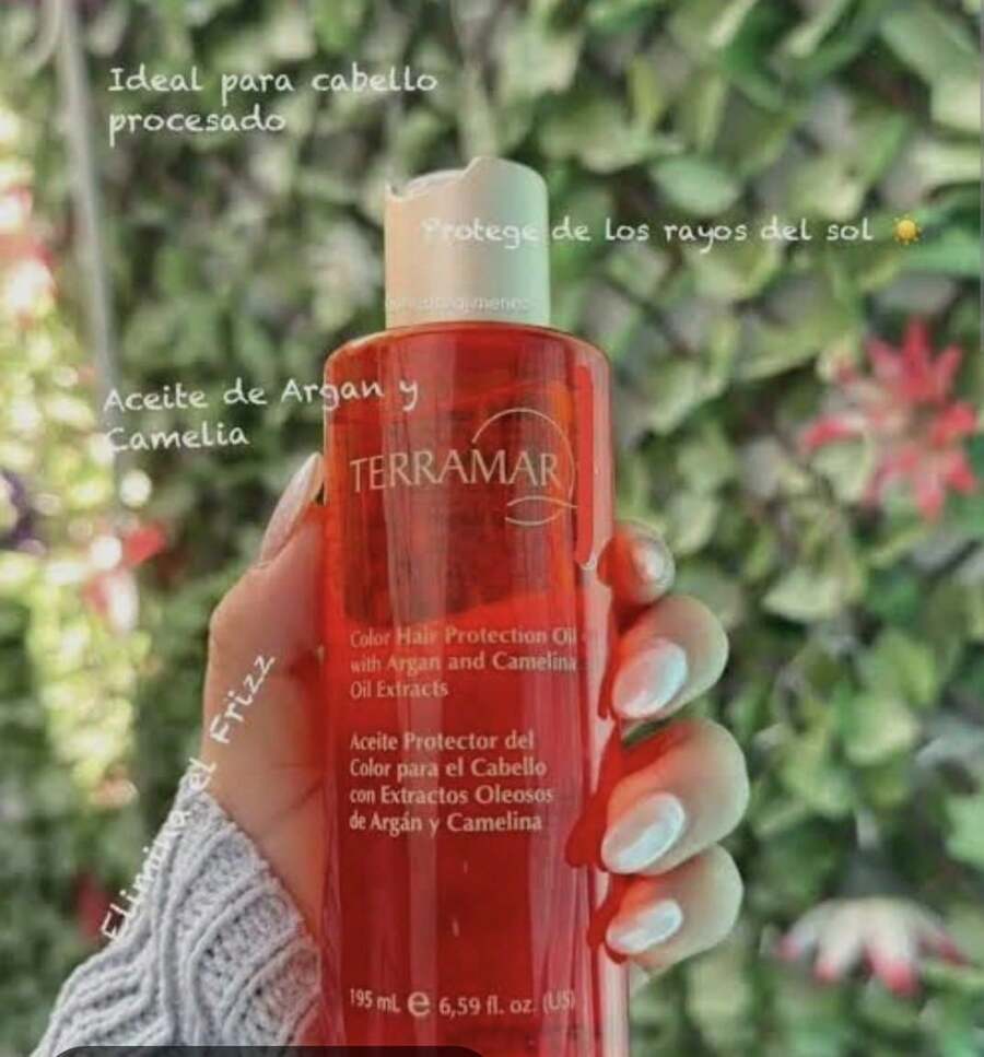 Aceite protector de color para cabello con Argan y Camelia Terramar 195ml - crema - Ver 1