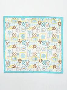 1条新款花卉几何图案印花女士休闲围巾/头巾/腰带，70厘米 - 彩色 - 查看 4