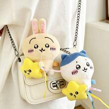 3PCS-Chi-Ka-Wa Plush Doll Pendant Star Hugging Series Hachiware USAGI Cute Cartoon Keychain Hanging Keychain Plush Doll Accessories - 3 cái - Xem 5