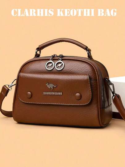 This New High-Quality PU Crossbody/Shoulder Bag Features A Letter Pattern Design, A Zipper Closure, And Is A Luxurious And Stylish Women's Wallet/Handbag. It's A Retro And Elegant Crossbody Bag, Suitable For Shopping, Commuting To Work, Or Attending Desired Events.