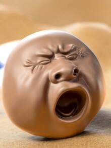 Pistolet na wodę z zabawną buźką i ziewającym sprayem, kieszonkowa gra Tea Pet ziewający pistolet na wodę, zraszacz z funkcją naciskania, psotny pistolet na wodę, kreatywna ozdoba - Brązowy - Zobacz 9