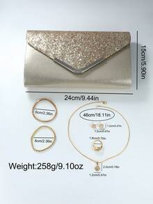 7pcs Women's PU Leather Watch Set, Three-Hole Roman Numeral Quartz Watch, Fashion Jewelry Accessories Women's Watch Fashion Glasses Wallet Set (No Box). - Multicolor - View 11