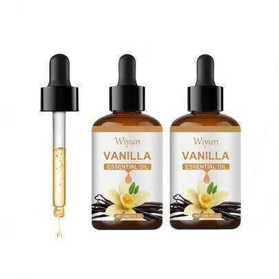 2 Packs Of Vanilla Essential Oil, Nourishing And Moisturizing, Suitable For Skincare, Massage, Bathing, And Aromatherapy Relaxation, Suitable For All Skin Types, 1.01oz, Perfect As A Valentine's Day Gift.