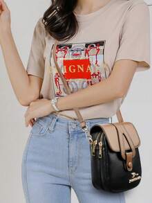 复古PU皮女士单肩包；多层手机袋设计，通勤实用；多功能便携斜挎包，适合青少年、女士、大学生、上班族。适用于办公室、学校、工作、商务、通勤、购物、约会、户外活动、旅行、徒步等场合。也是送给女性的理想礼物。 - 彩色 - 查看 9