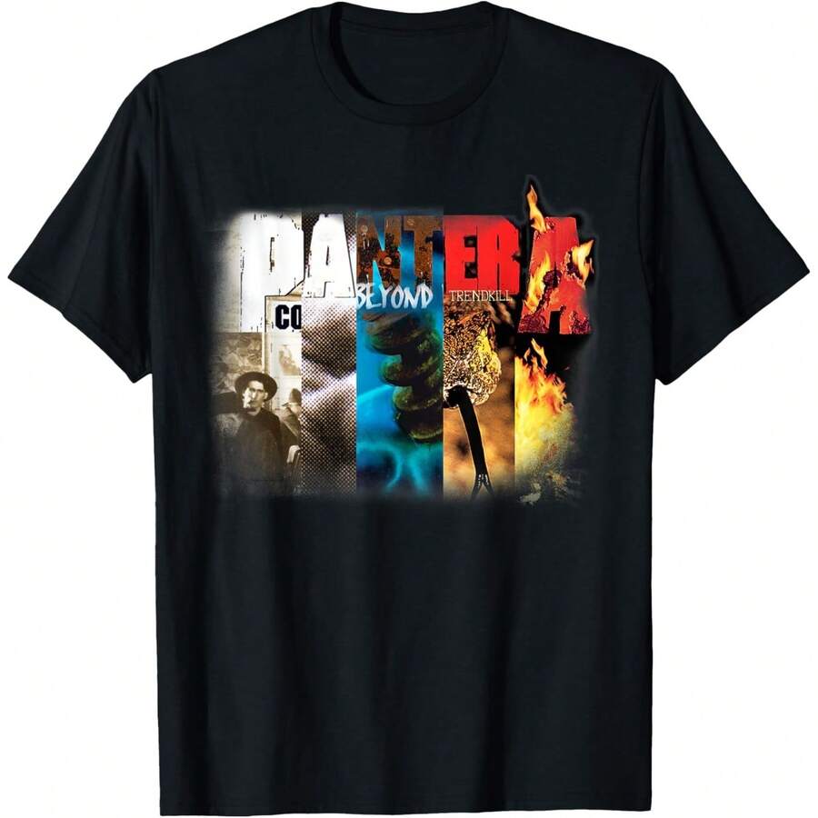 PanteraA Official Collage Album T-Shirt Small Men T-Shirt Women's T-Shirt - màu đen - Xem 1