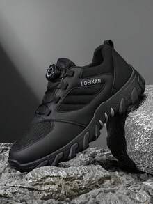 Zapatillas casuales para hombres 2025, transpirables, que absorben la humedad, antideslizantes, ligeras y versátiles para el transporte - Negro - Ver 3