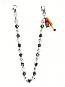 1pc Personalized Beaded Dice & 8 Ball Pocket Chain, Unisex Waist Chain/Pant Chain/Bag Chain, Unique Gift For Birthday, Valentine's Day, St. Patrick's Day - Multicolor - View 11