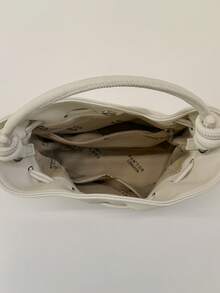 New Fashionable Bucket Bag, Crossbody Cloud Bag, Drawstring Women's Shoulder Bag, Pleated Letter Spring Women's Bag - Beige - View 6