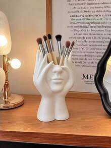 1个ABS塑料创意化妆刷架 - 独特的人体彩绘设计化妆刷支架，桌面化妆刷收纳架，防滑，桌面装饰，便携，适合桌面或浴室化妆品收纳，时尚设计 - 彩色 - 查看 6