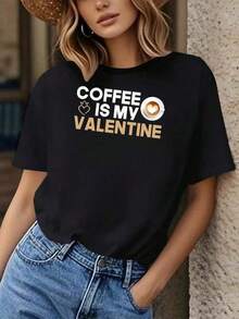 Trèfle à quatre feuilles porte-bonheur, bénédictions vertes, chance éternelle. Le café est mon Valentin, T-shirt manches Saint-Valentin pour les amoureux du café (Homme et Femme), Fée Verte, que mes bénédictions vous accompagnent. - Noir - Voir 1