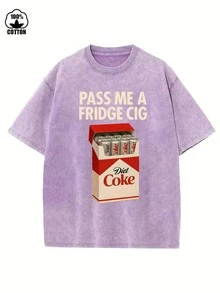 Pass Me A Fridge Cig T-Shirt, Diet Lover Shirt, Beverage Humor Shirt, Retro Soda Drink Shirt, Quirky Caffeine Addict Tee - 紫色 - 查看 1