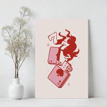 2D Flat Print, 1pc Framed Canvas Wall Art, 777 Lighter 777 Angel Number Lucky Art Print Canvas Poster Painting Home Wall Decor, Ideal Gift For Bedroom Living Room Hallway Dorm, Ready To Hang - 列印 - 查看 1