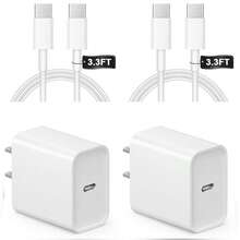 Adaptador de carga rápida de 20W con enchufe tipo A 110-127V de EE. UU. + Cable de carga rápida y transferencia de datos de alta eficiencia de 3.3ft/100cm, compatible con iPhone 17 Pro Max/17 Pro/17/Air/16/15, S25/S24/S23/S22/S21/S20, regalo del Día de San Valentín - Tipo de Enchufe A USA (110-127V) - Ver 9