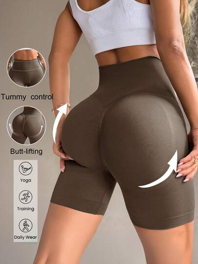 Pantalones cortos deportivos para mujer Aoqta, apropiados para primavera y verano, de estilo deportivo y ocio, con cintura alta que levanta las caderas, ideales para correr al aire libre, hacer ejercicio y fitness