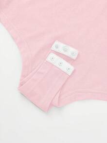 Body cómodo de maternidad, manga larga con cuello en V profundo, tela de alta elasticidad, ropa de embarazo versátil en color rosa - Rosa - Ver 10