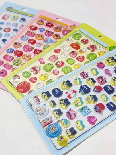 1pc Cute 3D Cartoon Sticker, Handmade Phone Decoration Sticker, Suitable As Gift For Girls, Handcraft Toy. Color And Pattern Are Randomly Sent, May Have Slight Variations.