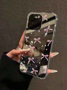 Bowknot Hear Cute Pattern Mirror Anti-Fall Sleeve Phone Compatible For IPhone 17/17 Pro/17 Pro Max, 16/16 Plus/16 Pro/16 Pro Max, 15/15 Plus/15 Pro/15 Pro Max, 14/14 Plus/14 Pro/14 Pro Max, 13/13 Pro/13 Pro Max, 12/12 Pro/12 Pro Max, 11/11 Pro/11 Pro Max, Easter Gift Idea Protective Phone Cover Full Body Drop Protection, Waterproof Shockproof Scratch ResistantFOR-YOUR-BELOVED-PHONE Shockproof, Non-Slip & Grip Phone - 1pc - 查看 2